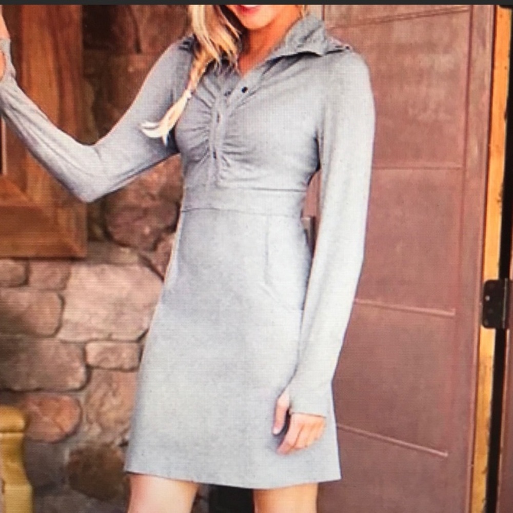 Athleta Long Sleeve Dress Size XS Gray Cozy Up